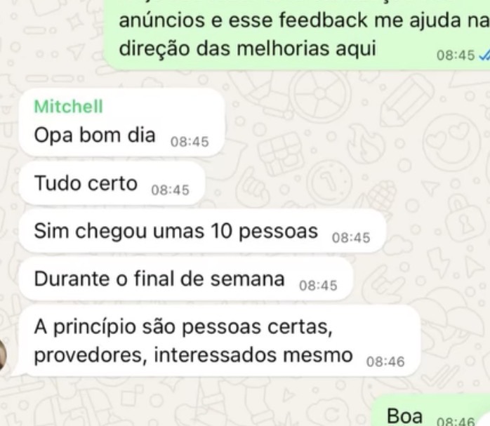 Cliente: 10 leads no fim de semana